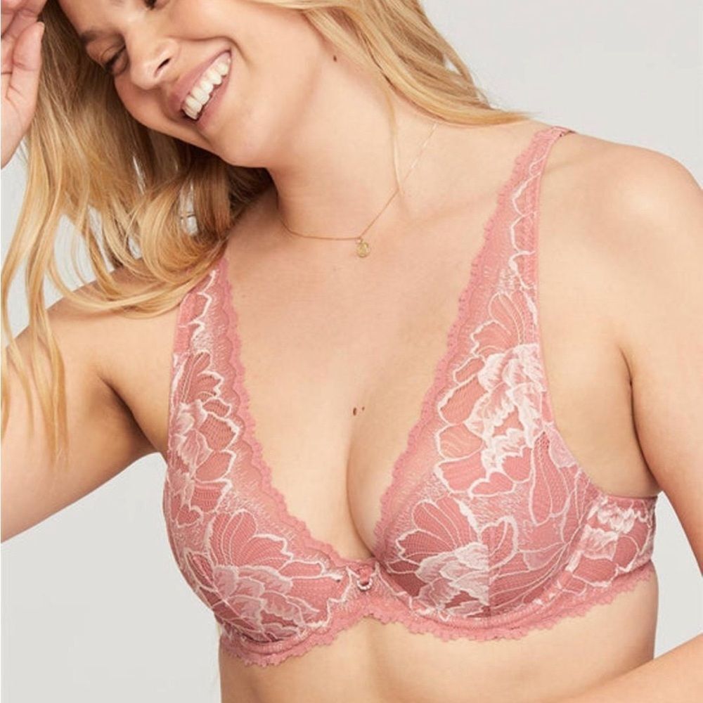 Montelle 32C Rose Clay Blush Lace Blushing‎ Mystique Bra